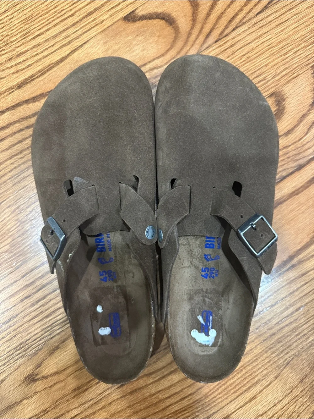 Birkenstock Boston Soft Footbed Suede Leather Clogs Mocha Brown Size EU 45